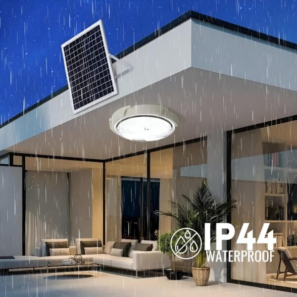 hardoll Solar Ceiling Light 100W with Remote Controlled Outdoor LED Waterproof Garden Indoor Lamp(Warm & Cool White)