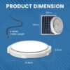 hardoll Solar Ceiling Light 100W with Remote Controlled Outdoor LED Waterproof Garden Indoor Lamp(Warm & Cool White)