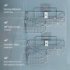 LAPO Corner Shelf for Bathroom, Self Adhesive Stainless Steel Wall Rack with Sticker Mount, No Drill Storage Organizer, Easy Wall Installation (Chrome, Pack of 2)