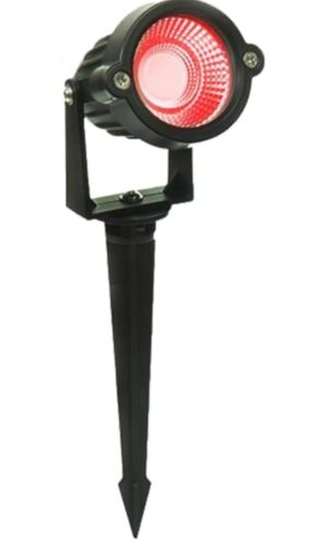 Sirius 5 Watts Outdoor Modern Aluminium Spot and Spike Garden Sirius 5 Watts Outdoor Modern Aluminium Spot and Spike Garden Light, IP65 Waterproof with Adjustable Head (Red)