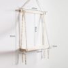 Decazone ® Macramé Wall Hanging Shelf Pine Wood Floating Shelve with Wooden Dowel Modern Chic Woven Décor for Dorm Living Room Nursery Beige Colour 55 x 43cm