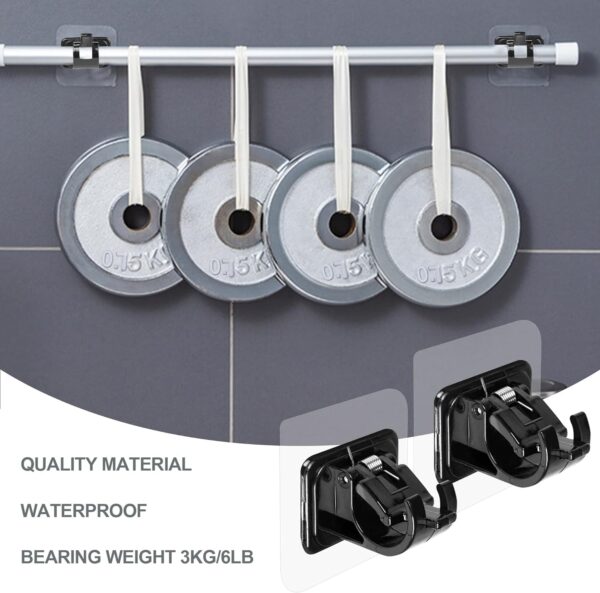 Self Adhesive Magic Wall Mounted Stickers for Kitchen and Bathroom Utility Heavy Duty and Storage Racks No Drill Waterproof Hangers Clear-Black-Pack of -10