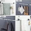 Self Adhesive Magic Wall Mounted Stickers for Kitchen and Bathroom Utility Heavy Duty and Storage Racks No Drill Waterproof Hangers Clear-Black-Pack of -10