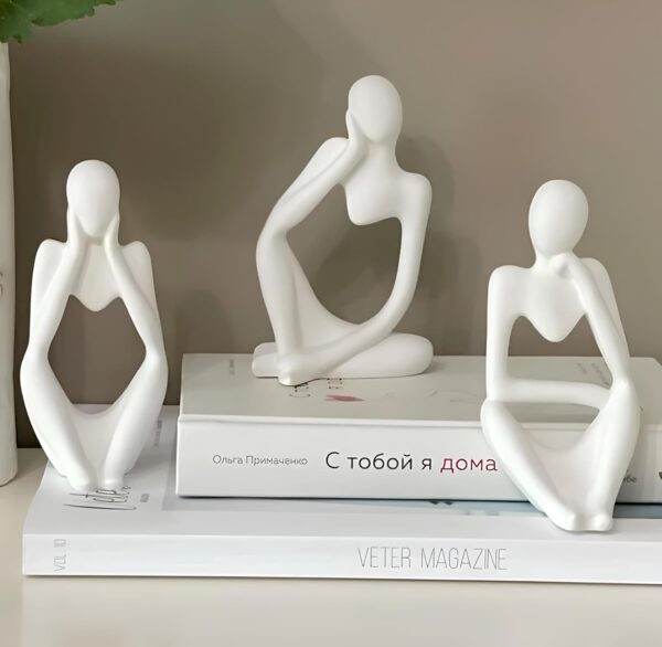 1776110699_Ceramic-Thinker-Statue-5In-Set-of-3-Abstract-Men-Figurine-Showpiece-Modern-Sculpture-Home-Decor-for-Living-Room-Bedroom-Bookshelf-Office-Table-Housewarming-Birthday-Gift-White.jpg Ceramic Thinker Statue 5In -Set of 3 | Abstract Men Figurine Showpiece Modern Sculpture | Home Decor for Living Room Bedroom Bookshelf Office Table | Housewarming Birthday Gift (White)