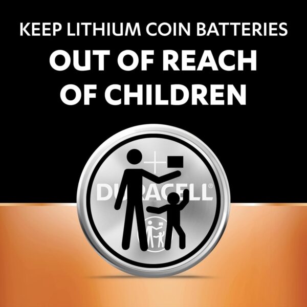 Duracell CR2032 Lithium Coin Battery, Pack of 50, Specialty Devices, Child Resistant Packaging, Electronic car Keys, Scale