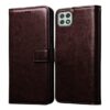 Amazon Brand - Solimo Flip Leather Mobile Cover (Soft, Flexible & Kickstand Back case) Compatible for Samsung Galaxy A22 5G / F42 5G (Coffee)