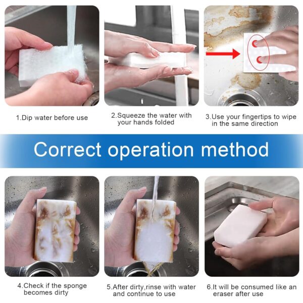 Magic Eraser Sponges for Cleaning Kitchen - Wall Cleaning Sponge - Wipes Cleaner Non-Scratch Scrub Sponge Kitchen,Bathroom,Wall, Furniture and Washing Products (Pack of 8)