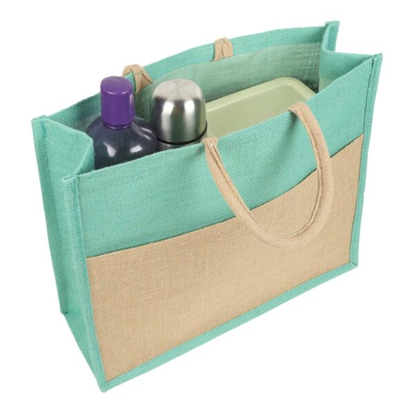 DOUBLE R BAGS Eco Friendly Jute Jhola Bag With Reinforced Handles For Kitchen Essential,Grocery, Shopping, Fruits And Vegetable