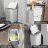 HOKIPO Plastic Hanging/Wall Mounted Dustbin For Bathroom Toilet Kitchen Home Or Office, White, Pack Of 1 (AR3992), Open-Top