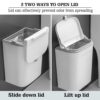 HOKIPO Plastic Hanging/Wall Mounted Dustbin For Bathroom Toilet Kitchen Home Or Office, White, Pack Of 1 (AR3992), Open-Top