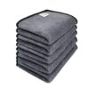SOFTSPUN Microfiber Super Absorbent Small Wipes 500 GSM 20X30 Cms 5 Piece Grey! Highly Absorbent Lint and Streak Free Multi -Purpose Wash Cloth for Kitchen Window Stainless Steel Silverware.