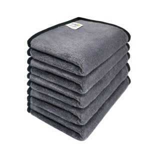 SOFTSPUN Microfiber Super Absorbent Small Wipes 500 GSM 20X30 Cms 5 Piece Grey! Highly Absorbent Lint and Streak Free Multi -Purpose Wash Cloth for Kitchen Window Stainless Steel Silverware.
