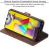 Amazon Brand - Solimo Shock Proof Flip Cover Back Case Cover for Samsung Galaxy A16 5G (Flexible | Leather Finish | Card Pockets Wallet & Stand | Chestnut Brown)