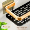 VELVYT Aluminium Bathroom Shelves, Bathroom Organiser Without Drill, Self-Adhesive Multipurpose Wall Mounted Bathroom Shelf & Kitchen Organizer, Bathroom Rack (Pack of 2, Gold)