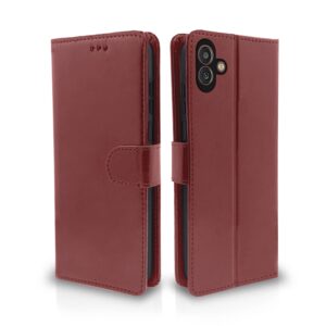 Pikkme Samsung Galaxy M13 5G Flip Case Leather Finish | Pikkme Samsung Galaxy M13 5G Flip Case Leather Finish | Inside TPU with Card Pockets | Wallet Stand | Magnetic Closing | Complete Protection Flip Cover for Samsung Galaxy M13 5G (Brown)