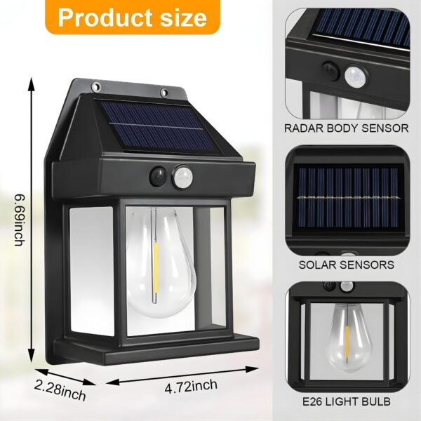 1776147427_Solar-Wall-Lights-Outdoor-Motion-Sensor-Waterproof-LED-3-Modes-Sconce-Solar-Lamp-Auto-Charging-Exterior-Security-Light-for-Porch-Patio-Garden-Balcony-Pathway.jpg Solar Wall Lights Outdoor | Motion Sensor Waterproof LED 3 Modes Sconce Solar Lamp | Auto-Charging Exterior Security Light for Porch, Patio, Garden, Balcony & Pathway