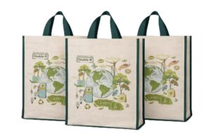 DOUBLE R BAGS Eco-Friendly, Reusable & Multi-Purpose Cotton Canvas Bag DOUBLE R BAGS Eco-Friendly, Reusable & Multi-Purpose Cotton Canvas Bag With Reinforced Handles For Kitchen Essentials Grocery, Fruits And Vegetables