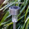 Solar Outdoor Lights, Solar Lights Outdoor Waterproof, Stainless Steel LED Pathway Lights Outdoor Solar Lights Solar Garden Lights for Patio, Lawn, Yard and Landscape