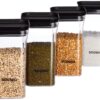 Amazon Brand - Solimo Plastic Storage Jar and Container Set Amazon Brand - Solimo Plastic Storage Jar and Container Set I Air Tight & BPA Free Containers for Kitchen Storage Set I Grocery Kitchen Container Set I Multipurpose Jar, 1100 Ml Each, Set 4, Black