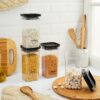 1776152533_Amazon-Brand-Solimo-Plastic-Storage-Jar-and-Container-Set-I-Air-Tight-BPA-Free-Containers-for-Kitchen-Storage-Set-I-Grocery-Kitchen-Container-Set-I-Multipurpose-Jar-1100-Ml-Each-Set-4-Black.jpg Amazon Brand - Solimo Plastic Storage Jar and Container Set I Air Tight & BPA Free Containers for Kitchen Storage Set I Grocery Kitchen Container Set I Multipurpose Jar, 1100 Ml Each, Set 4, Black