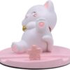 Kawaii Cat Phone Stand – Cute Desk Ornament Universal Holder for All Smartphones & Tablets – Adorable Desktop Cat Figurine for Office, Home, Gift – Non-Slip & Sturdy Base (Lying Down)