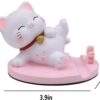Kawaii Cat Phone Stand – Cute Desk Ornament Universal Holder for All Smartphones & Tablets – Adorable Desktop Cat Figurine for Office, Home, Gift – Non-Slip & Sturdy Base (Lying Down)