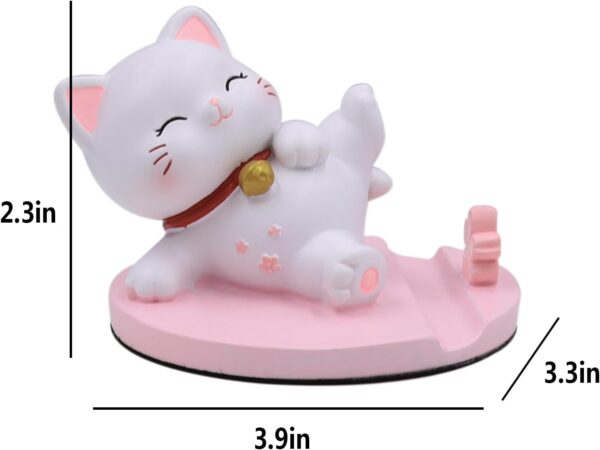 Kawaii Cat Phone Stand – Cute Desk Ornament Universal Holder for All Smartphones & Tablets – Adorable Desktop Cat Figurine for Office, Home, Gift – Non-Slip & Sturdy Base (Lying Down)