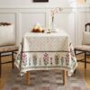 ishro home Premium Dining Table Cover 6 Seater | Table Cover Cloth | Table Cloth 6 Seater – Soft European Fabric, Frill Design, Machine Washable | (Phoolwari Jahan, 56x90 Inch (6-8 Seater))