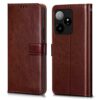 WOW IMAGINE Shock Proof Flip Cover Back Case Cover for Realme GT 7 5G | Realme GT 7T 5G (Flexible | Leather Finish | Card Pockets Wallet & Stand | Chestnut Brown)