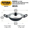 Hawkins Futura 2.5 Litre Deep Fry Pan, Non Stick Kadai with Stainless Steel Lid, Round Bottom Kadhai, Black (NK25S)