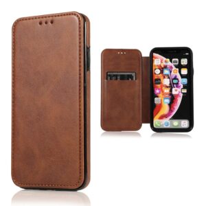 WHITBULL PU Leather Magnetic Premium Flip Cover with 2 Card Slot Compatible with Samsung Galaxy S26 Ultra 5G - Brown
