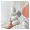 SPHINX Decorative Ceramic Vase for Flowers, Pampas Grass Vase, Vase for Money Plant Live Plants for Home, Office,Gifts- (Pebble Height- 8.5 Inches, White)