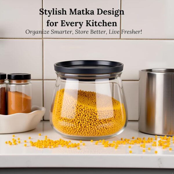 1776187204_Airtight-Matuki-Jar-Container-Set-of-2-900ml-Each-BPA-Free-Kitchen-Storage-Jars-for-Grocery-Masala-Pulses-Snacks-Leakproof-Transparent-Stackable-Containers.jpg Airtight Matuki Jar Container Set of 2 (900ml Each) BPA Free Kitchen Storage Jars for Grocery, Masala, Pulses, Snacks | Leakproof Transparent Stackable Containers