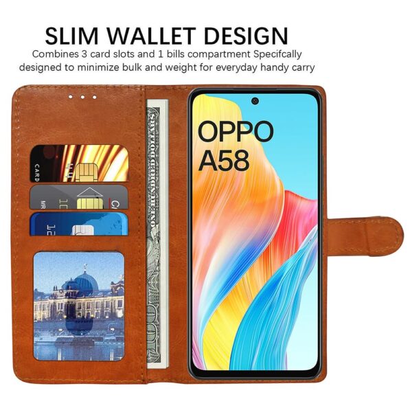 1776189669_Amazon-Brand-Solimo-Flip-Leather-Mobile-Cover-Soft-Flexible-Kickstand-Back-case-Compatible-for-Oppo-A58-4G-CamelBlack.jpg Amazon Brand - Solimo Flip Leather Mobile Cover (Soft, Flexible & Kickstand Back case) Compatible for Oppo A58 4G (CamelBlack)