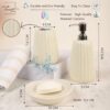 1776196962_Premium-Ceramic-Bathroom-Accessories-Set-of-3-Oval-Hand-Painted-Luxury-Bath-Set-with-300ml-Liquid-Soap-Dispenser-Toothbrush-Holder-Soap-Tray-White-with-Vertical-Stripe-Pattern.jpg Premium Ceramic Bathroom Accessories Set of 3 | Oval Hand-Painted Luxury Bath Set with 300ml Liquid Soap Dispenser, Toothbrush Holder & Soap Tray | White with Vertical Stripe Pattern
