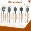 AGARO Silicone Spatula Set of 5, Large Heat Resistant Spatula for Cooking, Baking and Mixing, Non-Stick Cookware for Kitchen, BPA Free, Flexible, Seamless Design, Royal, Grey