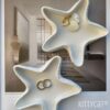 Kitty Cat®Concrete Jewelry Tray Trinket Dish, Decorative Star Fish Vanity Key Tray for Women – Cute Jewelry Plate, Ring Holder, Aesthetic Room Decor, White, Perfect for Birthday (13.5x13cm) (Starfish)