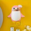 Penguin Wall-Mounted Storage Holder | Multi-Purpose Organizer for Bathroom, Kitchen & Kids Room | Cute Animal Wall Hook Rack for Accessories, Stationery & Toiletries | Space Saver Design (Pack of 2)