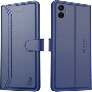 AIBEX ® Compatible for Vivo T1 Pro 5G Flip Cover Leather Finish | Inside TPU with Card Pockets | Wallet Stand | Complete Protection Flip Case - Blue