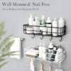 RERANT Self-Adhesive Bathroom Shelf with Hooks - Space-Saving Wall Mounted Shelf for Bathroom Essentials - Durable, No-Drill Required - Sleek Design. (Pack of 1)
