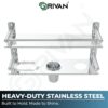 Stainless Steel 6-in-1 Bathroom 2-Tier Shelf Rack with Soap Dish, Toothbrush Holder, Tumbler & Liquid Soap Dispenser (Silver Chrome, 16x10 Inch)
