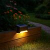 Dhavl Solar Step Lights Outdoor Waterproof – Stainless Steel Solar Stair Deck Lights | Auto On/Off LED Step Lighting for Porch, Patio, Fence, Pathway, Garden, Wall, Stairs – Warm White (Pack of 8)