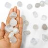 Clear Quartz Tumble Stone 2-4 Pcs for Vastu & Reiki | Natural Healing Crystal for Energy Amplification, Clarity & Balance | Decorative Pebble Crystals for Spiritual Home Decor, Gifting (50 Gm)