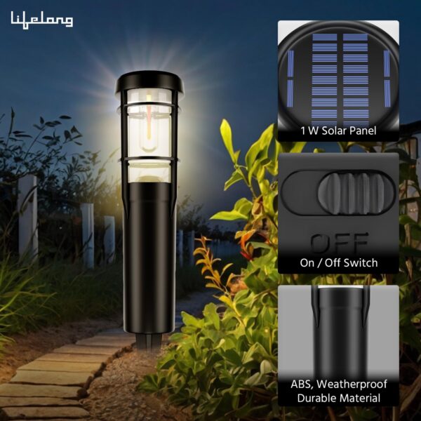 Lifelong Solar Outdoor Garden Light for Home Decor- Solar Panel with LED Light & Upto 10hrs use - Waterproof Wall Lamp - Light Sensor - Light for Garden Pathway Staircase Lawns