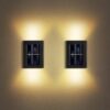 Solar Wall Lights Small Fence Lights Solar Powered Up Down LED Porch Light Luces Solares para Exteriores Garden Lights Outdoor Solar Landscape Lights Water (Pack of 1) (LIGHHT)