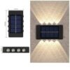 Solar Wall Lights Small Fence Lights Solar Powered Up Down LED Porch Light Luces Solares para Exteriores Garden Lights Outdoor Solar Landscape Lights Water (Warm White) (4)