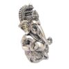 Gold Art India 999 Matte Silver Plated Antique Mukut Ganesha - 3.5" - Perfect for Gifting, Home Decor, Car Dashboard Murti Ganpati Idol for Home Decor Puja Statue Gift for Office Desk Puja Room, God