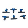Drip Irrigation Mini T Type Valve with Blue Handle|Plastic 3-Way Drip Irrigation Mini T Type Valve with Blue Handle|Plastic 3-Way Barbed Flow Control Valves|for Watering Pipe Multi Joint Connectors Home Garden Agriculture Irrigation Accessory-16MM(25 Pcs)