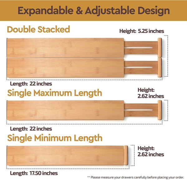 1776253420_Zollyss-Bamboo-Drawer-Dividers-Organizers-Expandable-Drawer-Organization-Separators-For-Kitchen-UtensilDresserBedroomBathroom-Office4-Pack-17.5-22-InNaturalEthylene-Vinyl-AcetateWoodBrown.jpg Zollyss Bamboo Drawer Dividers Organizers-Expandable Drawer Organization Separators For Kitchen Utensil,Dresser,Bedroom,Bathroom & Office,4-Pack 17.5-22 In,Natural(Ethylene Vinyl Acetate;Wood),Brown