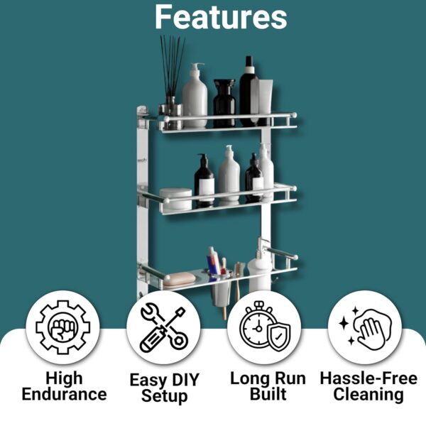1776271613_GLOXY-Premium-Chrome-Finish-Bathroom-Stainless-Steel-Organizer-with-Soap-Holder-Liquid-Soap-Dispenser-and-Toothbrush-Holder-6-in-1-Bathroom-Rack-Shelf-for-Home-Office-Hotels-Restaurants.jpg GLOXY Premium Chrome Finish Bathroom Stainless Steel Organizer with Soap Holder, Liquid Soap Dispenser and Toothbrush Holder - 6 in 1 Bathroom Rack Shelf for Home, Office, Hotels & Restaurants
